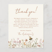ワイルドフラワービーベビーシャワーサンキューカード (正面)