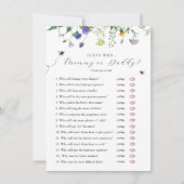 ワイルドフラワービー推測誰の赤ちゃんシャワーゲームカード 招待状 (正面)