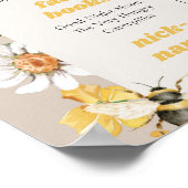 ワイルドフラワービー誕生日マイルストーンポスター ポスター (角)