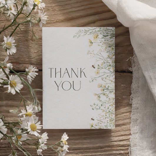 ワイルドフラワービー赤ちゃんシャワー サンキューカード