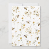 ワイルドフラワービー赤ちゃんシャワー 招待状 (裏面)