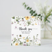 ワイルドフラワービー ブライダルシャワーのお礼カード サンキューカード (スタンド正面)