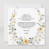 ワイルドフラワービー ブライダルシャワーのお礼カード サンキューカード (裏面)