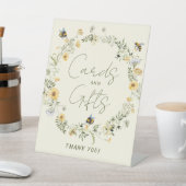 ワイルドフラワービー ブライダルシャワーのカードとギフトのサイン 台座サイン (インサイチュ)