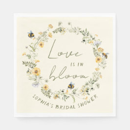ワイルドフラワービー ブライダルシャワーナプキン スタンダードランチョンナプキン