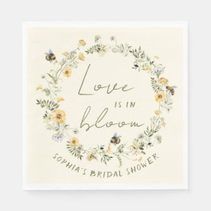 ワイルドフラワービー ブライダルシャワーナプキン スタンダードランチョンナプキン