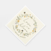 ワイルドフラワービー ブライダルシャワーナプキン スタンダードランチョンナプキン (角)
