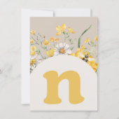 ワイルドフラワービー"N"ハイチェアバンティングバナーカード 招待状 (正面)