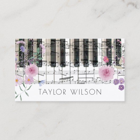 ワイルドフラワーピアニスト音楽先生 名刺 (正面)
