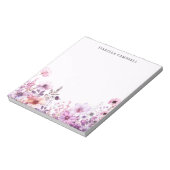 ワイルドフラワーピンクとパープルウォーターのカラー名前をカスタムする ノートパッド (回転)