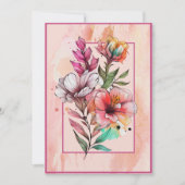 ワイルドフラワーピンクと紫のカ空白のード ノートカード (正面)
