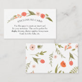 ワイルドフラワーピンクのサンゴの赤ちゃんシャワー囲いカード 名刺 (正面/裏面)