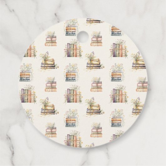 ワイルドフラワーピンクの人気の赤ちゃんシャワー フェイバータグ (裏面)