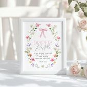 ワイルドフラワーピンクの弓エレガントおむつラッフル ポスター