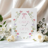 ワイルドフラワーピンクの弓カードとギフト ポスター