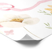 ワイルドフラワーピンクの弓フレーム赤ちゃんシャワーへようこそ ポスター (角)