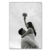 ワイルドフラワーピンクの水色エレガントな結婚式の写真 テーブルナンバー (裏面)