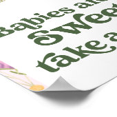 ワイルドフラワーピンクの赤ちゃんシャワーおごり看板 ポスター (角)