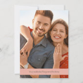 ワイルドフラワーピンクウェディング日付を保存 招待状 (裏面)