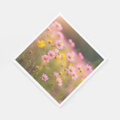 ワイルドフラワーピンクデイジー草原 スタンダードランチョンナプキン (角)