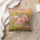 ワイルドフラワーピンクデイジー クッション (ブランケット)