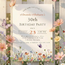 ワイルドフラワーピンクパープルガーデンパーティー30th Birthday