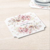 ワイルドフラワーピンクフェアリーフローラ紙コースター ペーパーコースター (アングル)