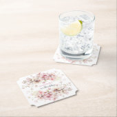 ワイルドフラワーピンクフェアリーフローラ紙コースター ペーパーコースター (インサイチュ)