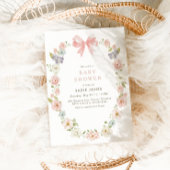 ワイルドフラワーピンクフローラベビーガールズバーブベイビーシャワー 招待状