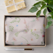 ワイルドフラワーピンクフローラ黄色の花の切り離し 薄葉紙 (ギフト)