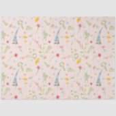 ワイルドフラワーピンクフローラ黄色の花の切り離し 薄葉紙 (正面)