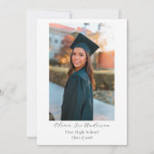 ワイルドフラワーピンクボウ卒業写真パーティー 招待状 (裏面)