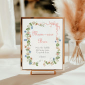 ワイルドフラワーピンクボウ赤ちゃんシャワーモモモザバー ポスター