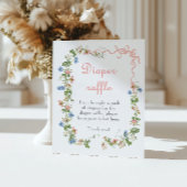 ワイルドフラワーピンク弓ベビシャワーおむつラッフル ポスター