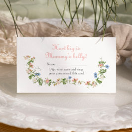 ワイルドフラワーピンク弓ママのお腹の大きさ エンクロージャーカード