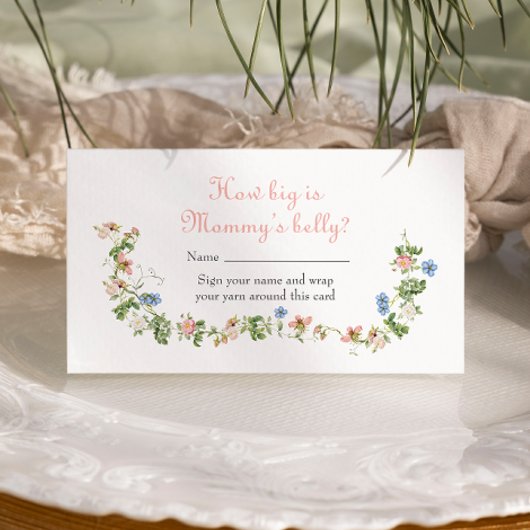 ワイルドフラワーピンク弓ママのお腹の大きさ エンクロージャーカード