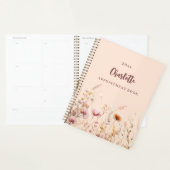 ワイルドフラワーピンク桃の名前アポイントメント2025 プランナー手帳 (ディスプレー)