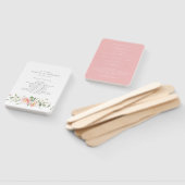 ワイルドフラワーピンク水彩優雅な結婚式プログラム ハンドファン (組立なし)