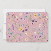ワイルドフラワーピンク赤ちゃんシャワー招待状 招待状 (裏面)