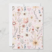 ワイルドフラワーピンク赤ちゃんシャワー 招待状 (裏面)