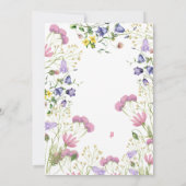 ワイルドフラワーピンク1歳パーティー 招待状 (裏面)