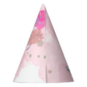 ワイルドフラワーピンク 1歳の誕生日 パーティーハット (裏面)