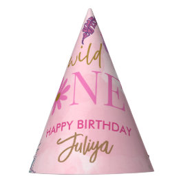 ワイルドフラワーピンク 1歳の誕生日 パーティーハット