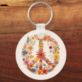 ワイルドフラワーピースサインフローラリース キーホルダー (裏面)