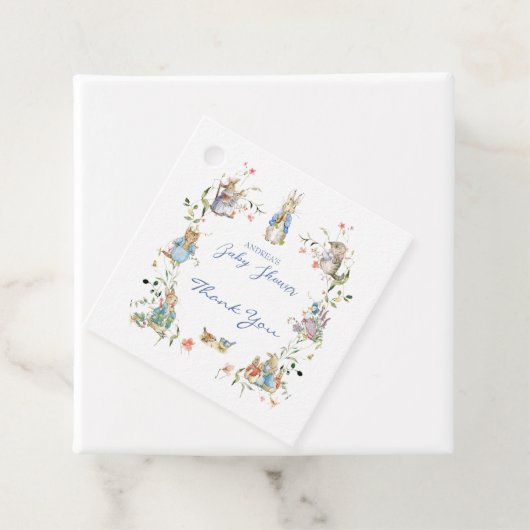 ワイルドフラワーピーターうさぎの赤ちゃんシャワー フェイバータグ (インサイチュ)