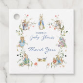 ワイルドフラワーピーターうさぎの赤ちゃんシャワー フェイバータグ (正面)