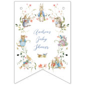 ワイルドフラワーピーターうさぎ赤ちゃんシャワーのバンティング バンティングフラッグ (第1の旗)