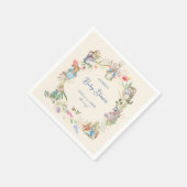 ワイルドフラワーピーターうさぎ赤ちゃんシャワー大 スタンダードカクテルナプキン (角)