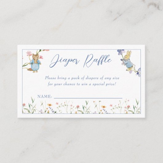 ワイルドフラワーピーターザラビットオムツラッフル エンクロージャーカード (正面)