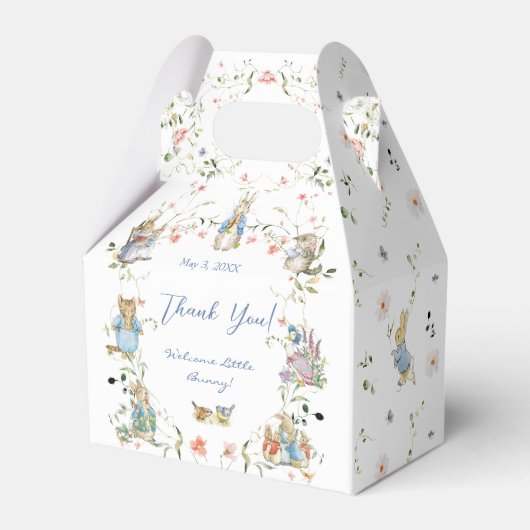 ワイルドフラワーピーターザラビットベイビーシャワーお願いボックス フェイバーボックス (正面サイド)